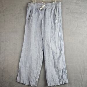 Athleta 100% Linen Blue Pants Coastal Size 10 Euro Summer